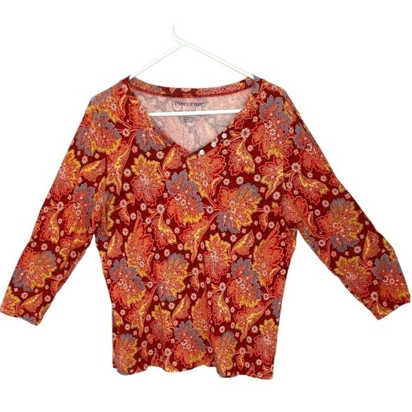 Pendleton Paisley Pullover Top - Picture 1 of 5